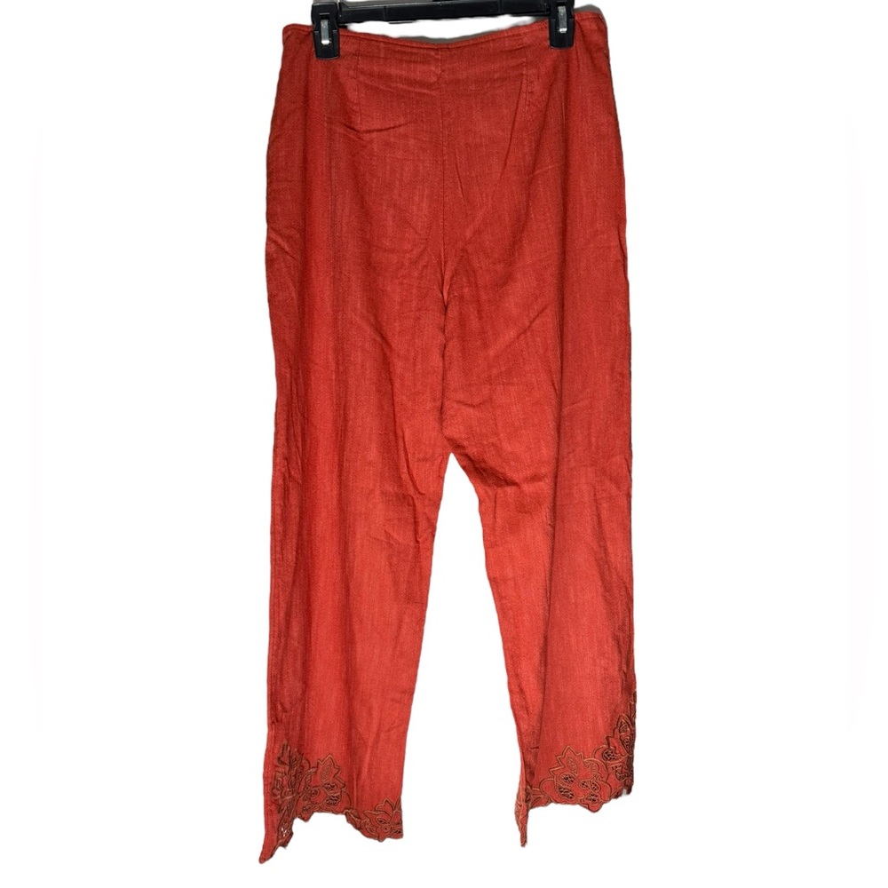 Anthropologie Embroidered Pants Womens Sz 10 Wide Leg Crop High Rise Casual NWT - Picture 2 of 10
